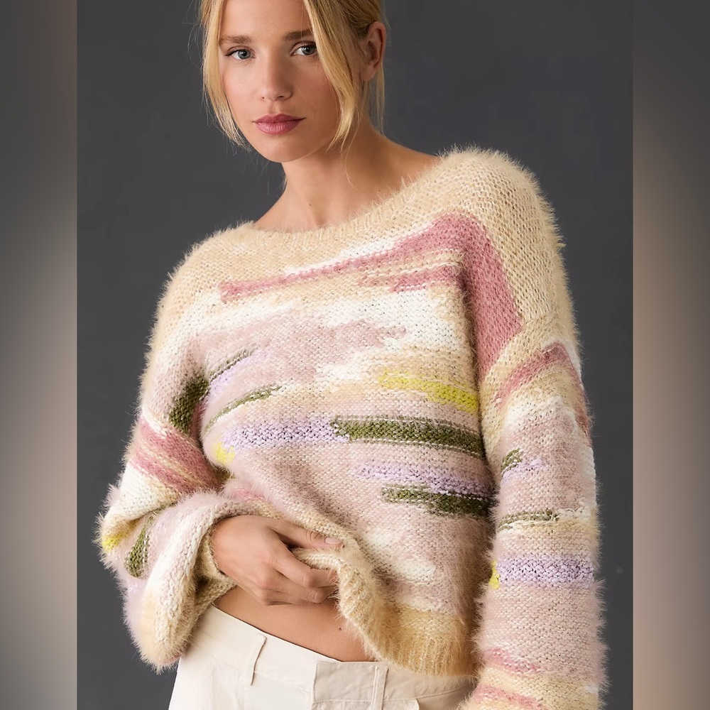 Anthropologie Pilcro Boat Neck Cropped Sweater